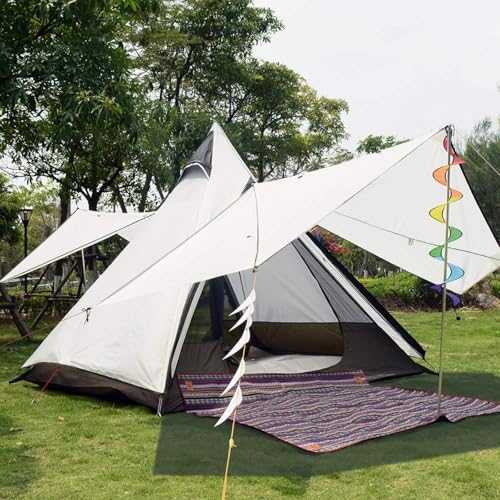 Camping Teepee Tent Yurt Tent with Screen 4 Season Double Layers Waterproof Anti-UV Windproof Tents for Outdoor Camping Hiking Hunting 3-4 Person