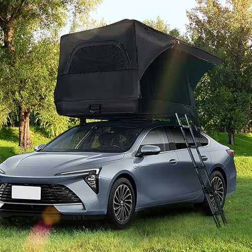 Waterproof Inflatable Car Rooftop Tent, 2-3 Person Camping Car with Ladder & Air Cushion, Multi-Function Rooftop Tent Suitable for Jeep, SUV, Truck, Van