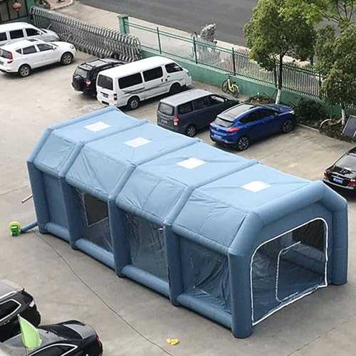 ZALIX Inflatable Tent Mobile Garage Outdoor Sunshade Parking Cover Exhibition Transparent Car Beauty Spray Paint Room Clean Room, 12 * 4 * 4M