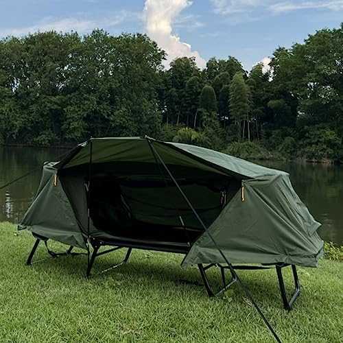 Camping Tent Cot Folding Camping Bed with Awning Portable with Carrying Bag Off The Ground Elevated Tent for Hiking and Camping