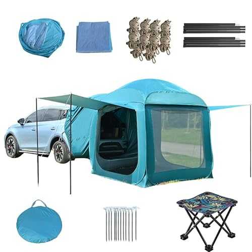 Tailgate Tent for Suv, Tailgate Tent, 3-4 Persons Sleeping Capacity, 2 Doors for Travel, Ventilation On All Sides, Easy To Install, Bring an Outdoor Maza, for Travel & Outdoor Adventures