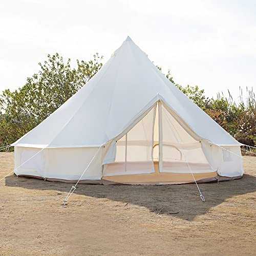 SIBORTER Outdoor Waterproof Family Camping tent 4-Season White Oxford Bell Tent