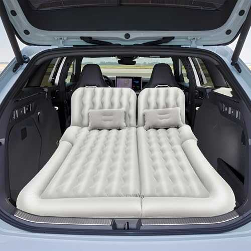 Car Air Mattress, Car Inflatable Air Bed Mattress Back Rear Seat with 2 Pillows, Air Pump, Foldable Outdoor Camping Travel Sleeping Bed, for Universal SUVs and MPVs, 170x120cm (Grey)