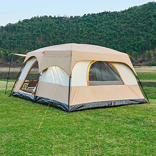 ATHUAH 12 Person House Tent, Classic Style, 3 Season, Waterproof, Polyester, Steel Poles, Camping & Hiking