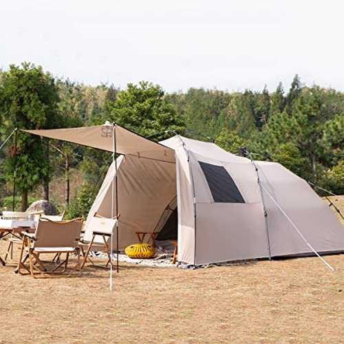 Tents for Camping 4 Person 124x89x64Inch Pop Up Tents for Adults 4 Man Tent,Backpacking tent with 1 Livingroom+1 Bedroom,Family tents for Camping (Color : Light Brown) (Light Brown)