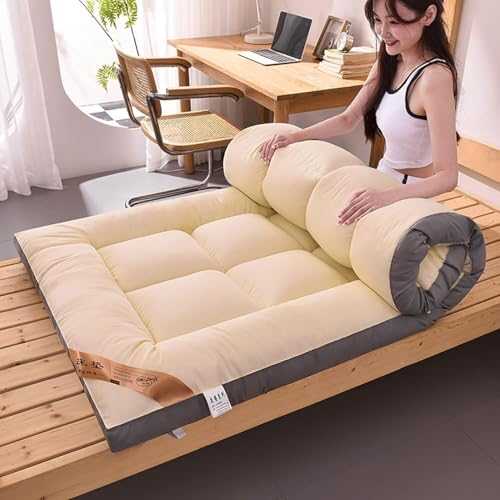 Traditional Japanese Futon Mattress Roll Up Foldable Floor Mat for Adults Ideal for Family Camping Dormitory and Sofa Use