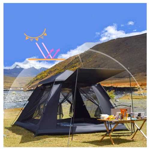 4 Man Tent 5000 mm Waterproof,Windows On Four Sides Quick Tent Sturdy and Practical Family Tents for Camping,Hiking,Mountaineering 4 Man