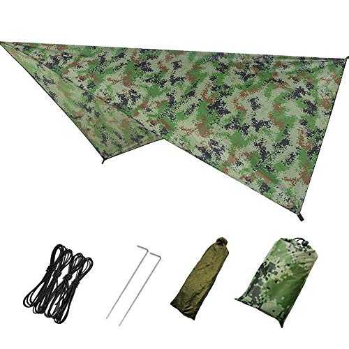 Camping Hammocks Hammock Tent Mosquito-Net Portable Camping Hammock With Mosquito Net Waterproof Rain Fly Tent Tarp Double Outdoor Lightweight Nylon Hammock-Camouflage Shelter