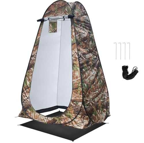 Pop Up Large Privacy Tent - 7ft Tall - Oversized Strong Camping Toilet Tent- Portable Camp Shower Pod w/Hooks- Porta Pod- Outdoor Bathroom, Potty, Changing Private Room (Camo 5 x 5 x 7)