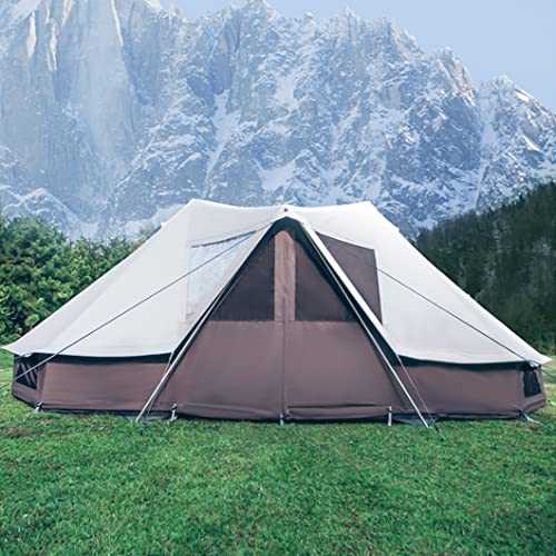 12 Person Tent for Camping | Yurt Tent with Removable Rain Fly Waterproof Luxury Canvas Tents for Family Camping Outdoor Hunting Party, Easy Setup
