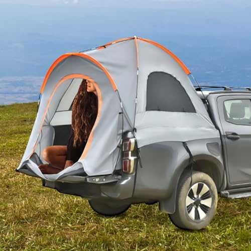 Truck Bed Tent Car Tent Pickup Truck Tent with PU2000-3000 Waterproof Coating,Rooftop Tent Sleeping Capacity Truck Bed Tent with 2 mesh windows|Fan with Light|Storage Bag,160 * 165 * 170cm