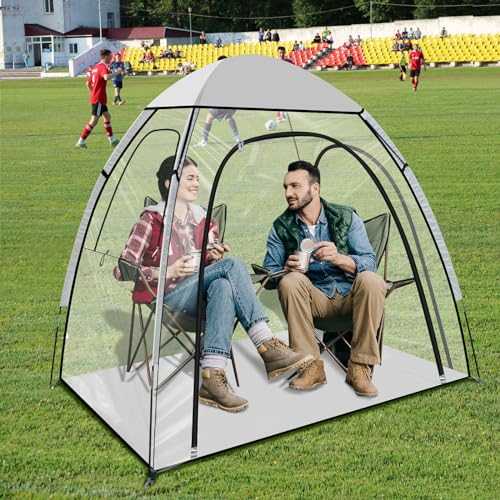 YKSAMU Sports Tent with Sealed Floor- Instant Pop Up Tent Shelter, All Weather pods 2-3 Person, Rain Tent Camping Sun Shelter Pop Up Clear for Sports, Fishing, Camping, Cheering