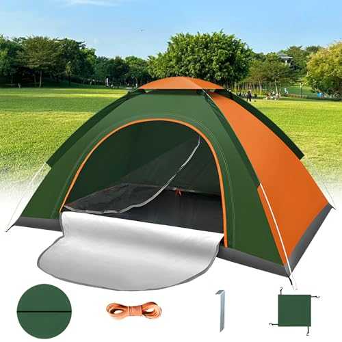 Aedcbaide 2-3 Man Camping Tent Waterproof - 2 Person Automatic Pop Up Tents for Adults, Blackout Lightweight Instant Tent for Family Naturehike Outdoor Backpacking Hiking Mountaineering Beach