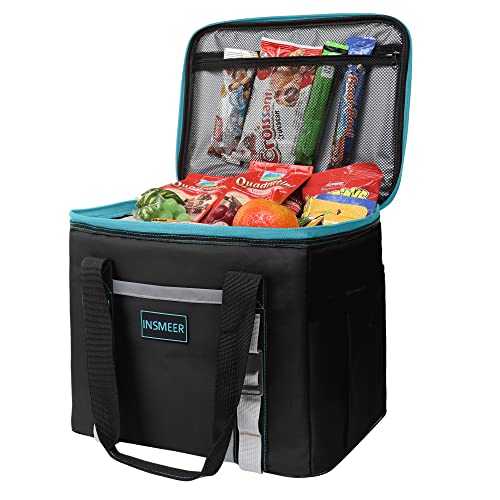 INSMEER Small Cool Bag 65 Can, Soft Cooler Bags Insulated 25L/ 32 Cans Foldable/Collapsible/Leakproof, with Opener&Removable Shoulder Strap, Portable Thermal Bag for Beach Picnic Grocery Camping