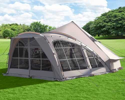 Camping Tent 4/6/8 Person Family Tents with Rainfly,Cabin Tents, Music Festival Tent,Hiking and Backpacking Dome Camp Tents with Large Mesh Windows,Waterproof,Weather Resistant