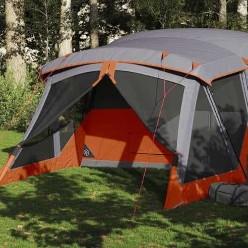 UJCHVHN Home Garden,Camping Tent with Porch 4-Person Orange Waterproof