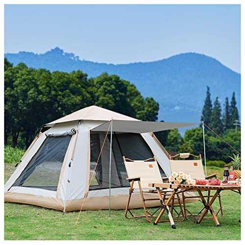 Tents 4 Man Waterproof,Double Doors and Four Windows Stand Up Tents for Adults Firm and Stable Tents Waterproof for Camping, Hiking, Mountaineering