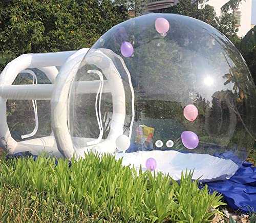 Outdoor Igloo Frame Inflatable Ball Inflatable House Bubble House Large Transparent Tent with Single Tunnel Greenhouse Tent with Fan,16.4feet