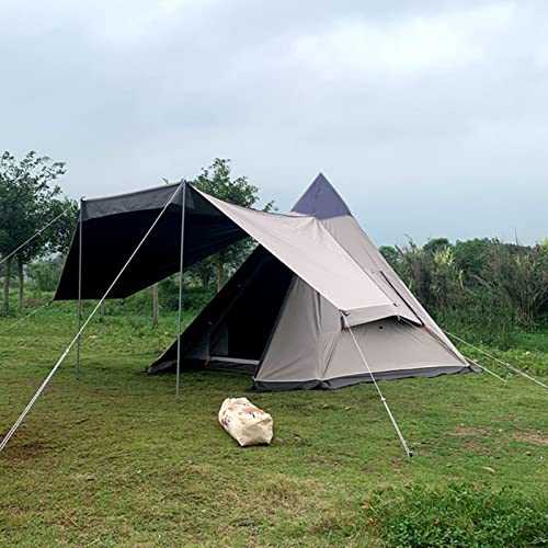 Canvas Camping Teepee Tent for 2 3 Person Easy Setup 4 Season Pyramid Tent with Full Blackout Ideal for Outdoor Camping