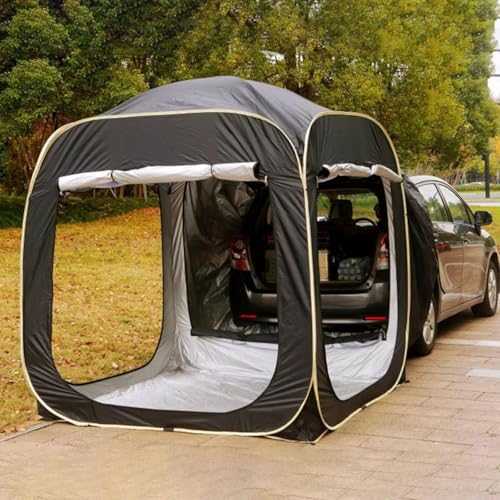 Universal SUV Car Tailgate Tent 4-8 Person - Auto Pop-Up Waterproof Camping Awning with Extendable Sunshade & Screen, UV Protection Big Space for Family Outdoor Activities Traveling Fishing Picnic