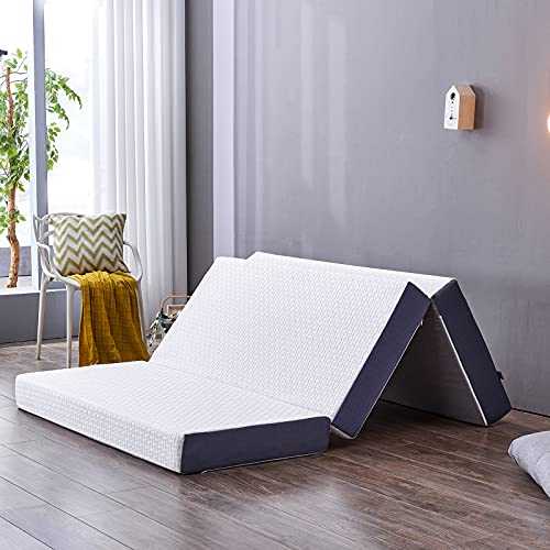 Inofia Folding Mattress Double,15cm Memory Foam Foldable Mattress, Guest Folding Mattress with Washable Cover,Foldable in Three,Bed in a Box,100-Night Home Trial(Double(135x190x15cm))