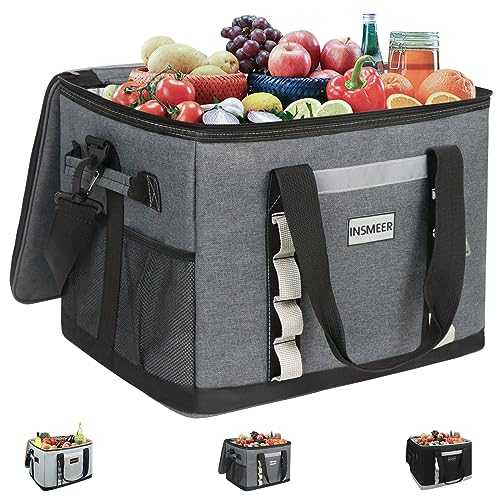 INSMEER Insulated Cooler Bag 65Cans/48 L, Collapsible Soft Sided Cooler with Shoulder Strap, Beach Cooler Bag, Ice Chest, Large Leakproof Portable Coolers for Grocery Shopping/Camping/Picnic