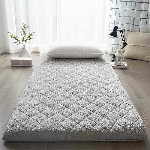 LXJDDLD Tatami Floor Mattress,Plush Japanese Futon Mattress,Warm Traditional Cotton Shikibuton,Solid Color Japanese Futon Bed,Roll Up Camping Mattress Pad,Gray,150x190cm/59x75in