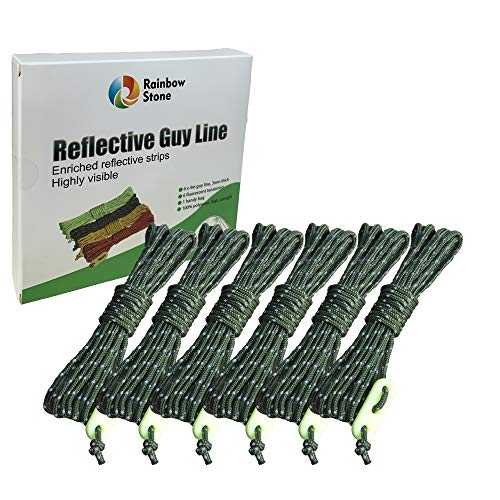 RainbowStone Enhanced Highly Visible Reflective Guy Line with Luminescent Tensioner 6 * 4m multiple color