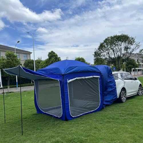 Tailgate Awning Car Tent 5-8 People, Portable Hatchback Big Space Car Rear Extension SUV Tent, Tailgate Tent UV Protection Coating Water Proof For Camping, Traveling Outdoor Activities