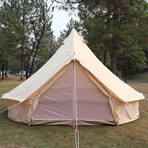 AASSDOO 4-12 Person Camping Tent 3-6m Cotton Canvas Bell Tent Outdoor 4 Seasons Family Party Picnic Yurt Tent W/Stove Hole