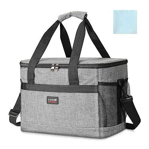 XIXIAMI Large Cooler Bag 20L/33L Insulated Picnic Bag Food Storage Cooling Foldable Cool Outdoor Drinks Cooler for Camping/Picnic/Fishing/Beach Party/BBQs