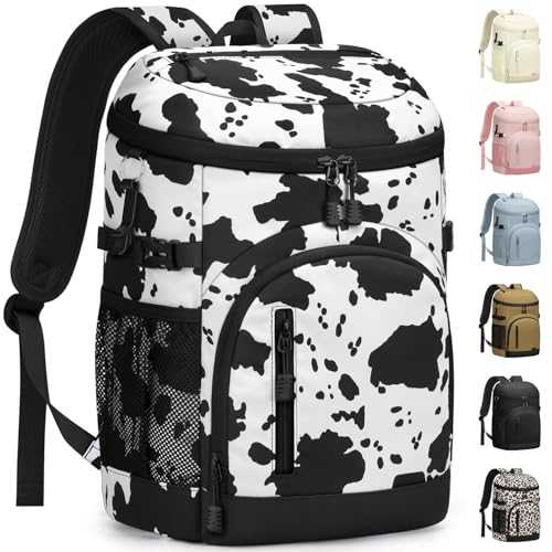 Pritent Cooler Backpack Insulated Waterproof,30 Cans Backpack Coolers Leakproof Lunch Backpack for Men Women Portable Soft Cooler Bag for Beach Camping Travel Picnic