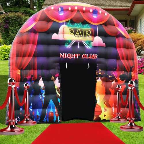 Large Black Inflatable Tent(15x15x14FT) Inflatable Night Club Disco Square Gazebo Large Inflatable Party Tent for Backyard,Outdoor Events Parties, Shows and Commercial Use