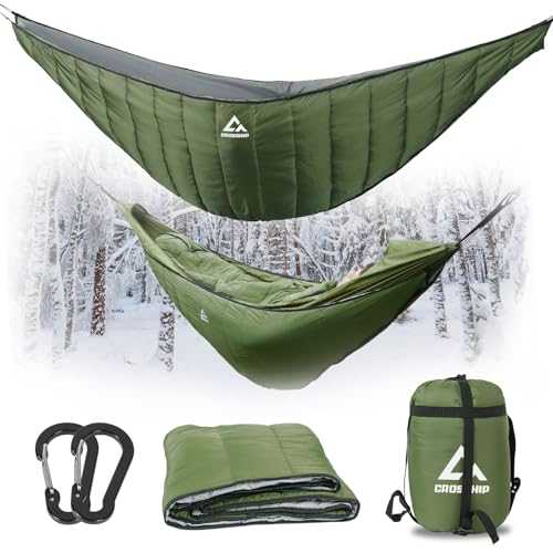 CROSSHIP Hammock Underquilt for Camping Hammock, Full Length Camping Quilt for Hammocks Lightweight Soft Warm 3-4 Seasons 41-68°F, Great for Hiking Backpacking Traveling Beach (Hold Up to 500lbs)