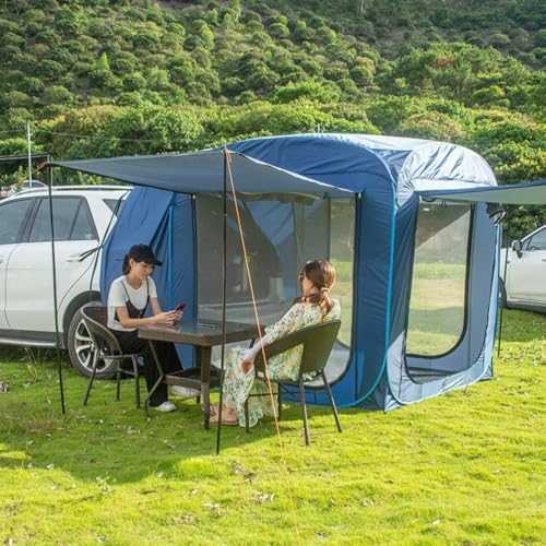 DONGSHUAI SUV Tailgate Awning,Car Tent Tailgate Awning,Pop-Up Tailgate Tent,Suitable for Family Camping Trips And Outdoor Activities,Blue