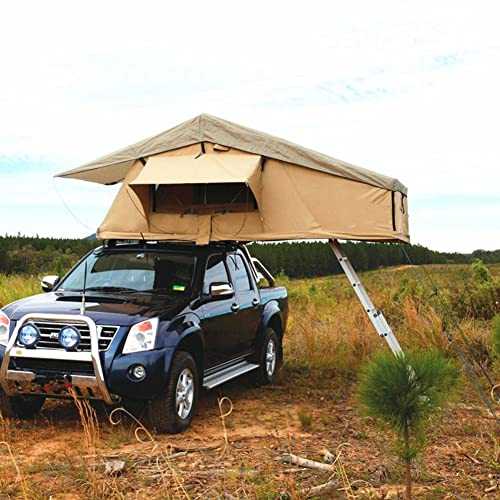 rooftop tent suv tent Roof Tent, Folding Camping Portable Tent, Automatic Quick Opening, Breathable and Large Space for Outdoor Travel, Suitable for 1-2 People