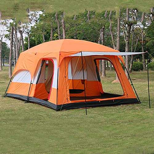 Outdoor Tent, Camping Tent 6 Person, Family Tents for Camping Waterproof, Tent With Living Room and Separate Rooms, 4 Season Tents Big Family Shelter (Color : Orange)