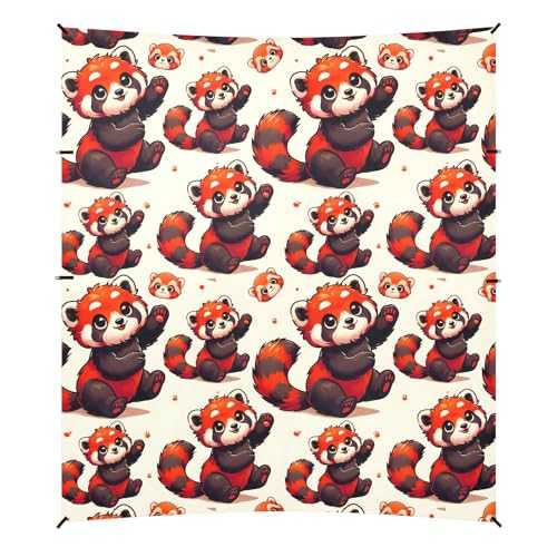 Camping Sun Shelters Red Panda Pattern Beach Canopy 126 * 110.2in