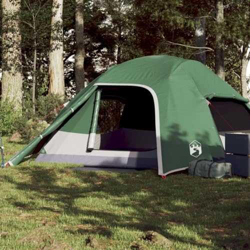 Furniture select-Camping Tent Dome 4-Person Green Waterproof