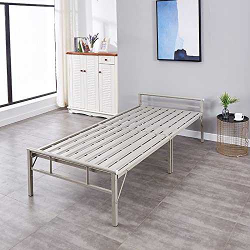 GXXINGIN Portable Folding Bed，Adult folding bed,Metal Bed Frame, Anti-Slip Support, Portable & Lightweight, Folding Bed Cot, Underbed Storage Space, Noise Free, for Bedroom & Office (Size : 30 * 77in