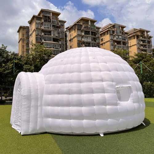 Outdoor Portable Inflatable Igloo Dome Tent with Led Light 2 Windows |16.5x18x11ft | Shelter Igloo Marquee for Party Wedding Camping