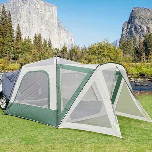 Customize what you need 5-8 Person SUV Tents for Camping Waterproof Tailgate Tent with Shade Awning Portable Hatchback Tent for Car SUV Van Camping, Includes Storage Bag