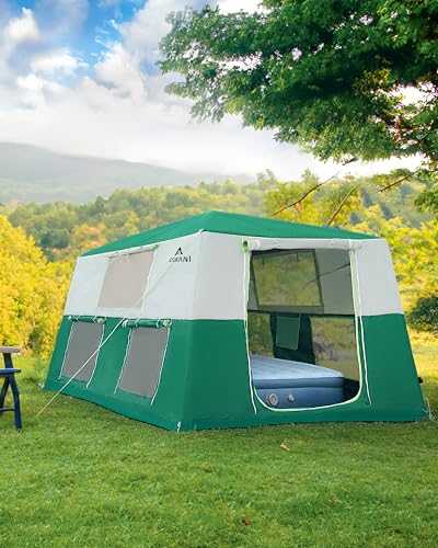 CORANI 10.8'x9'x6.5' Inflatable Tents for Camping, Portable 4/6/8 Person Blow Up Air Tent, Waterproof Windproof Easy Setup Large Family Tent with 2 Doors, 6 Windows, Mosquito Screen