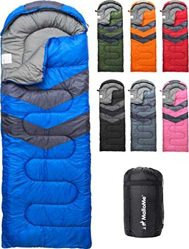 MalloMe Sleeping Bags for Adults & Kids Sleeping Bag 3-4 Season - Ultralight Backpacking Sleeping Bag Cold Weather & Warm, Lightweight Compact, Single Adult Girls Boys Winter Sleep Camping Accessories