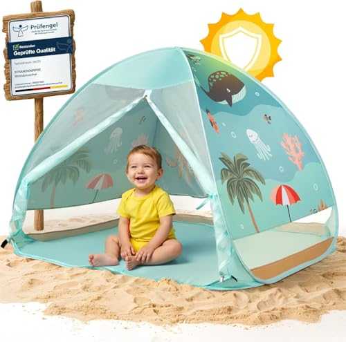 Pop Up Beach Tent with UV Protection 50+ for Children Baby Babies Toddlers Shelter Wind Protection with Carry Bag and Pegs Sun Small