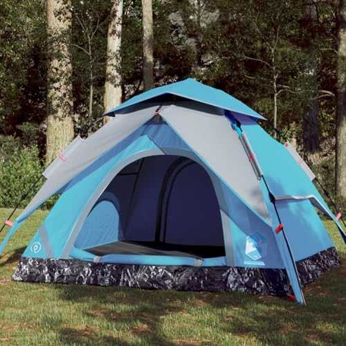 LXYZWRW Outdoor Recreation Camping Tent Dome 4-Person Blue Quick Release Camping & Hiking