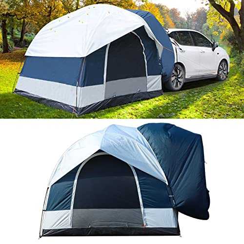 Topyond Car Camping Tent, 210D Oxford SUV Tailgate Tent, Double Layer Stormproof Shade Awning, Outdoor Waterproof Tent for Car, Truck, SUV, 6 Person Camping, Easy Setup