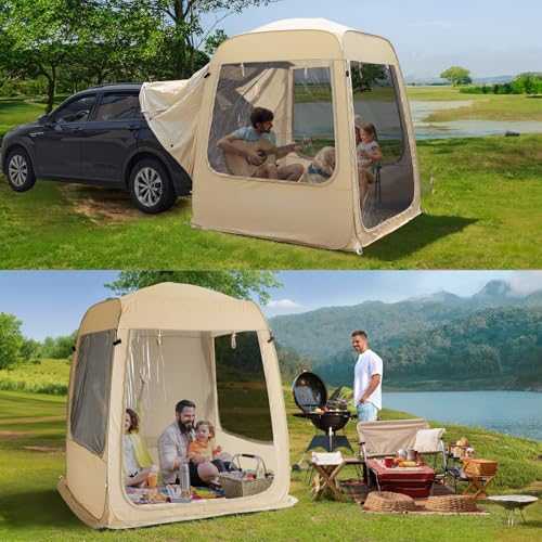 Alvantor Pop Up Screen House, 4 in 1 Outdoor Camping Tent,7'x7' Screen Room with Mosquito Netting &Waterproof PVC, SUV Tent with Carry Bag, Instant UV Resistant Sun Shelter for Garden, Patio, Backyard