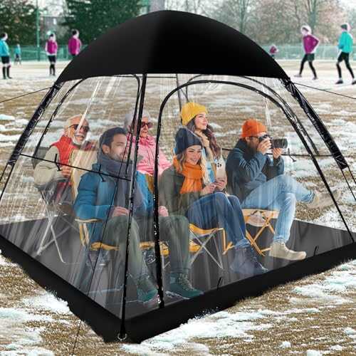 Large 2/4/6 Persons Cold Weather Sports Tent - Upgraded Durable Aluminum Poles Clear Rainproof Windproof Sun Shelter for Winter Outdoor Two Parents Watching Soccer Baseball Events Camping Fishing