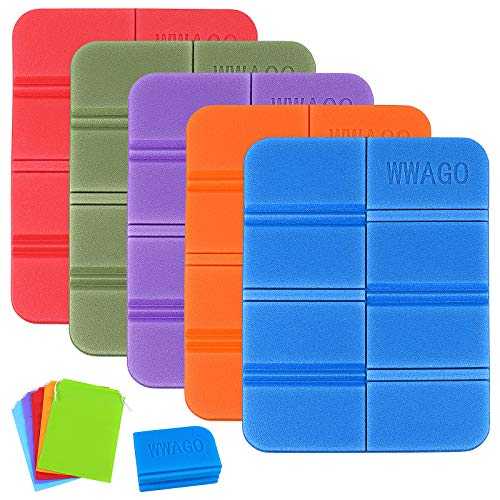 Dreamtop 5 Pieces Foldable Foam Mat XPE Hiking Seat Pad Foldable Seat Mat Portable Waterproof Seat Pad for Outdoor Walking Camping Picnic Park